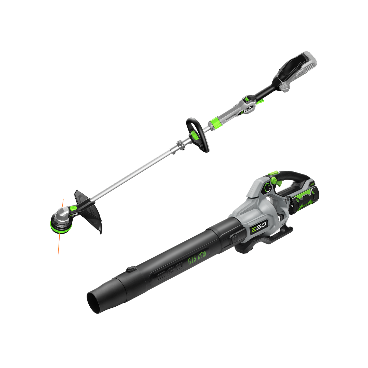 EGO Power+ cordless 15-inch string trimmer and 615 CFM blower combo for lawn and garden tools
