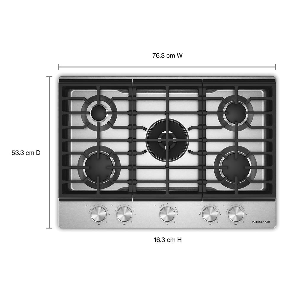 KitchenAid® 30 in. Gas Cooktop with 5 Burners and Integrated Wok Grate