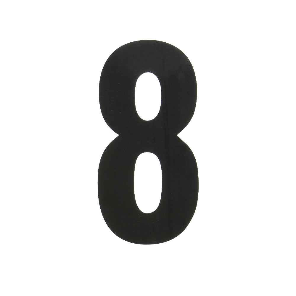 Hillman 5-In. Black & Silver Reflective Adhesive House Number 8