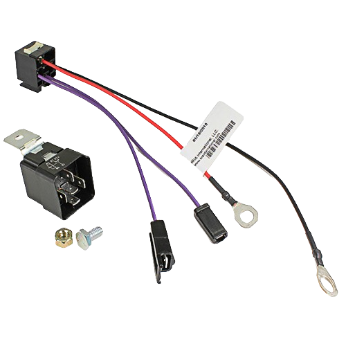 Black wiring harness kit with connectors, terminals, and hardware for tools and home improvement use