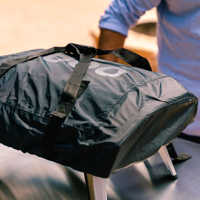 Black polyester carry cover with straps for protecting and transporting outdoor pizza ovens in grill accessories and outdoor living collections
