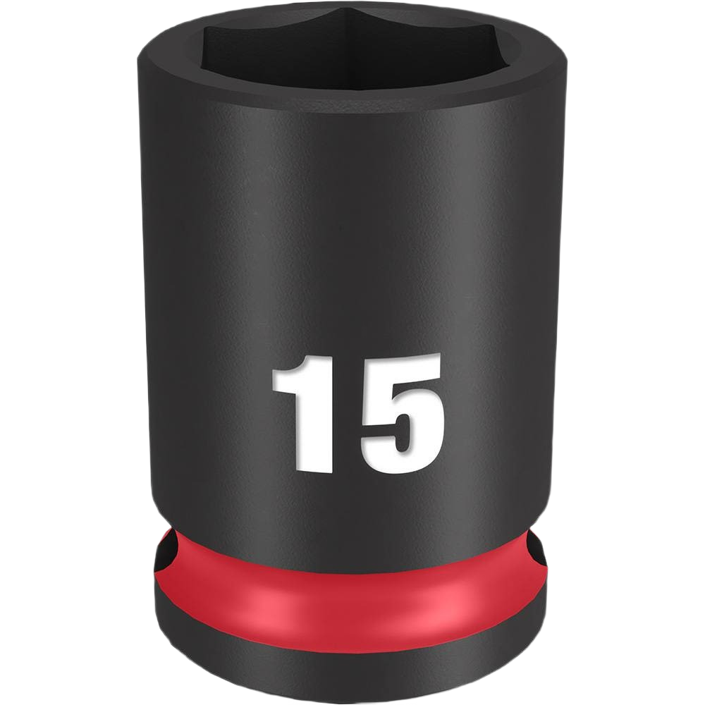 15-mm impact socket with durable design, stamped size marking, for use with hand tools and home improvement tasks under $50