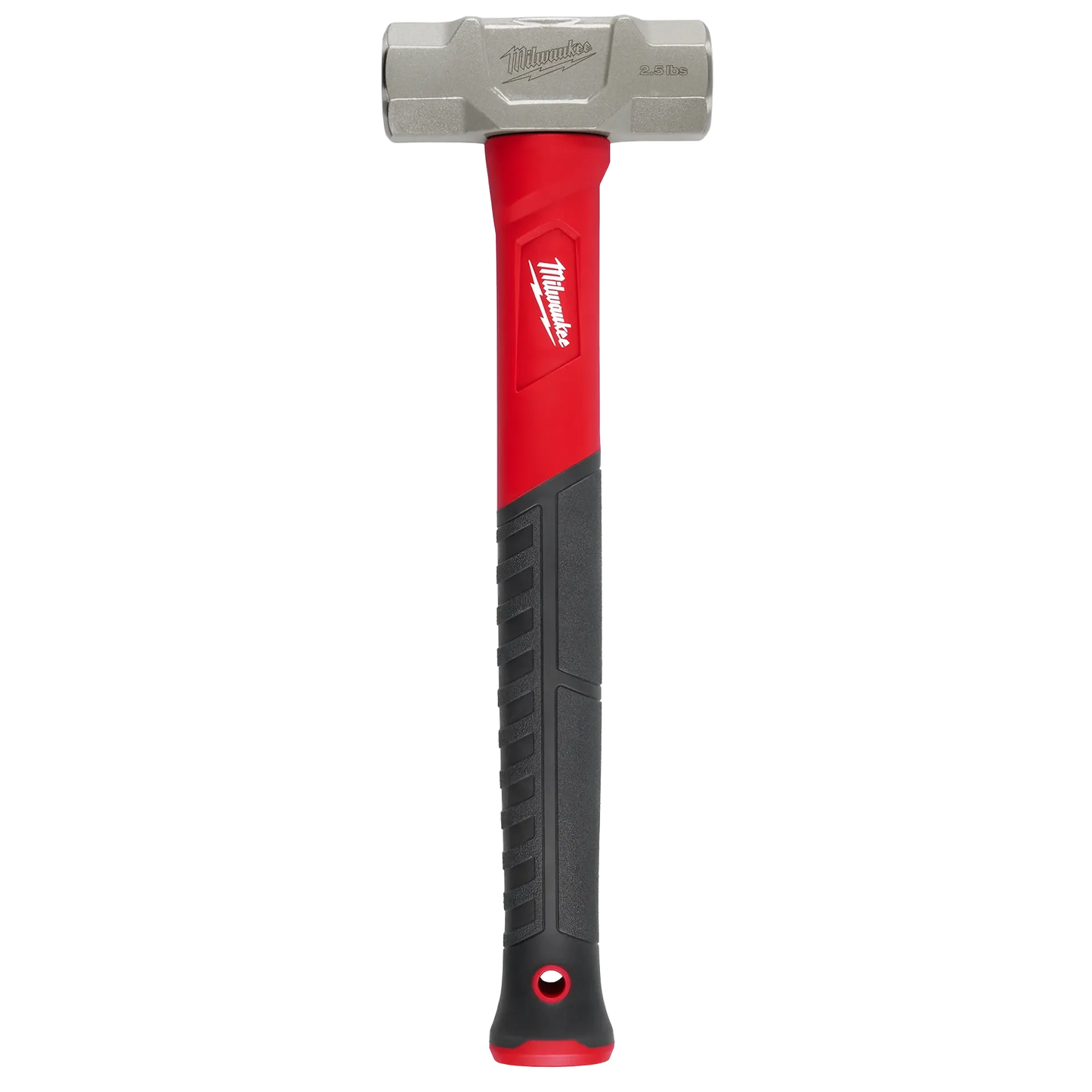 Fiberglass engineer hammer with red and black handle and metal head for tools and home improvement tasks