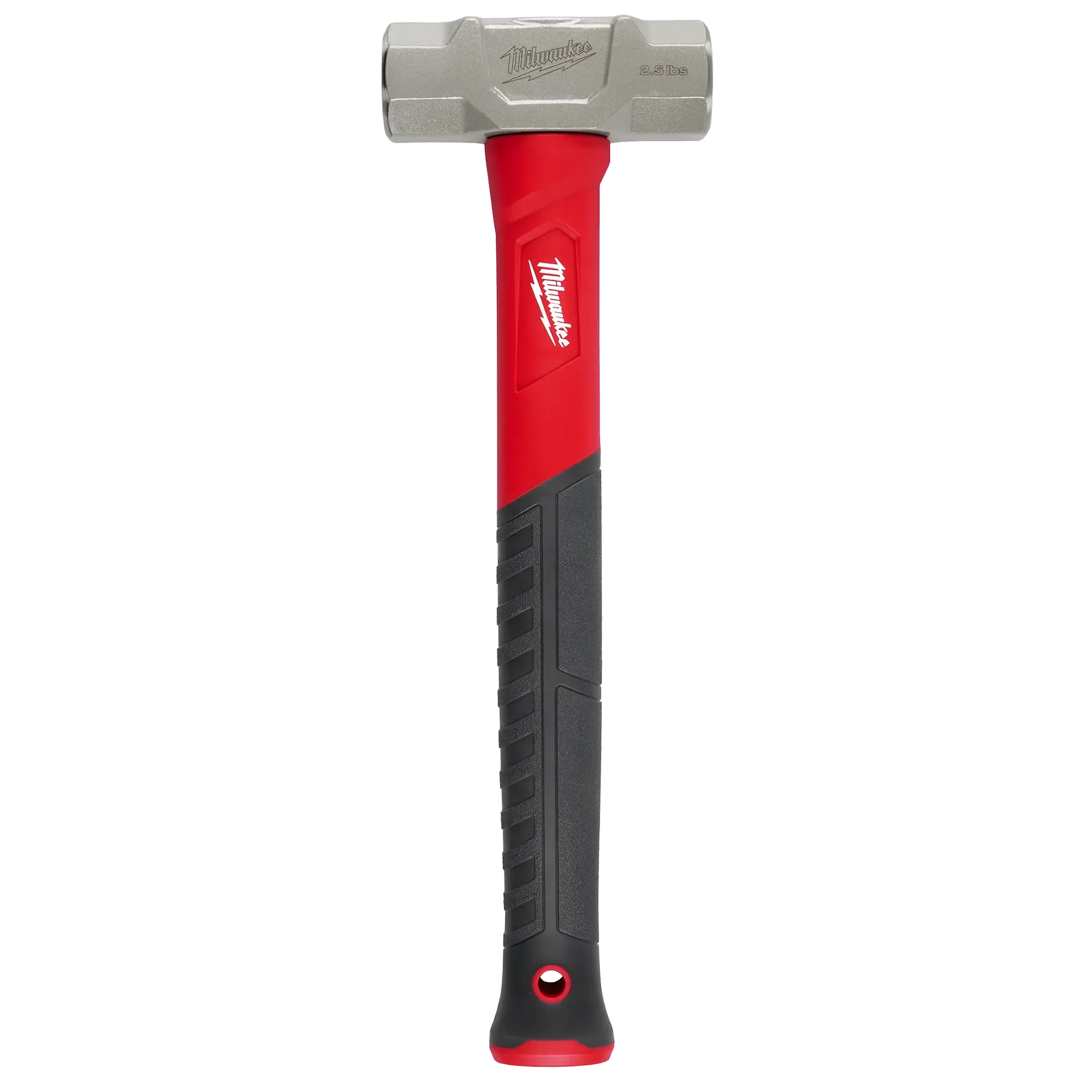 Fiberglass engineer hammer with red and black handle and metal head for tools and home improvement tasks