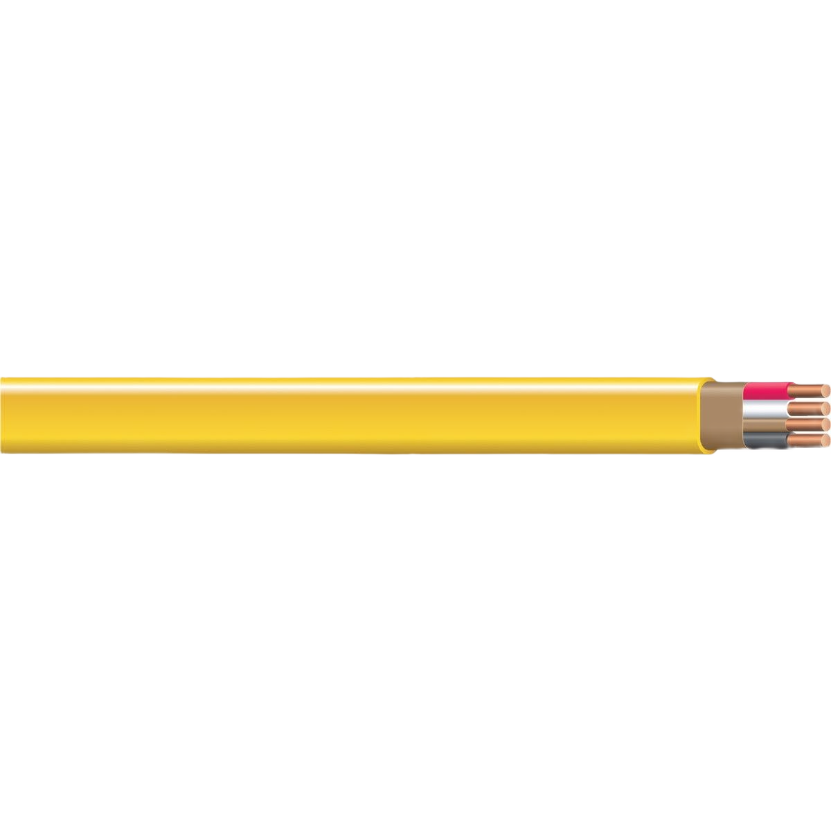 Yellow sheathed Romex 12-3 NMW/G solid copper wire for electrical and building wire applications