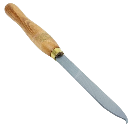 Wood turner’s curved blade tool with wooden handle for detailed shaping in woodworking tools under 100 collection