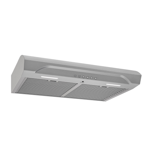 under cabinet stainless steel range hood with adjustable speeds and LED lighting for kitchen ventilation and home improvement