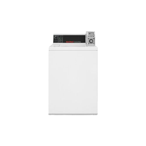 White commercial coin slide top load washer designed for laundromats in washers and appliances collections