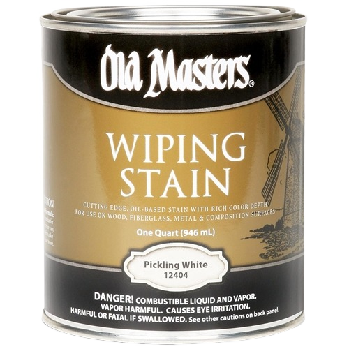 Oil-based wiping stain in pickling white for wood, fiberglass, metal, suitable for stains and finishes collections under $50