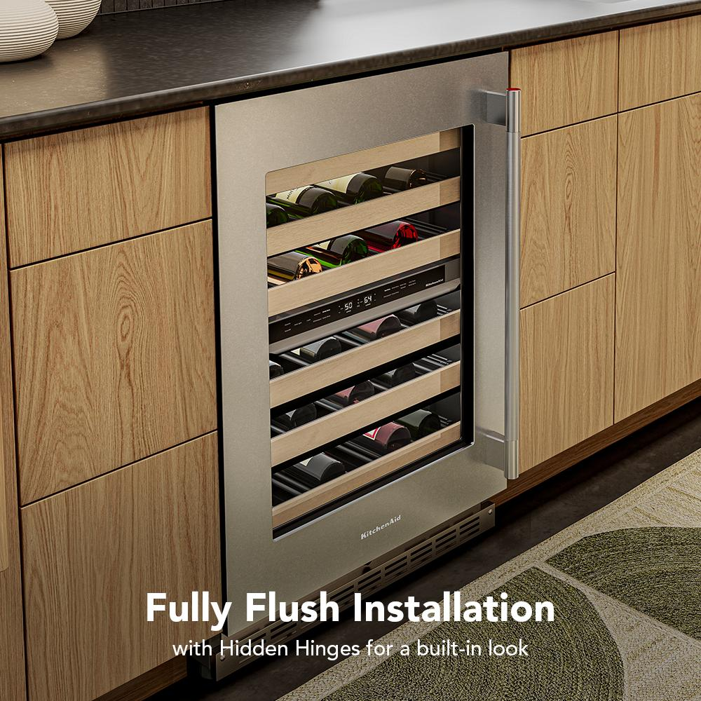 24" Undercounter Wine Cellar with Full-Extension Wood-Front Racks