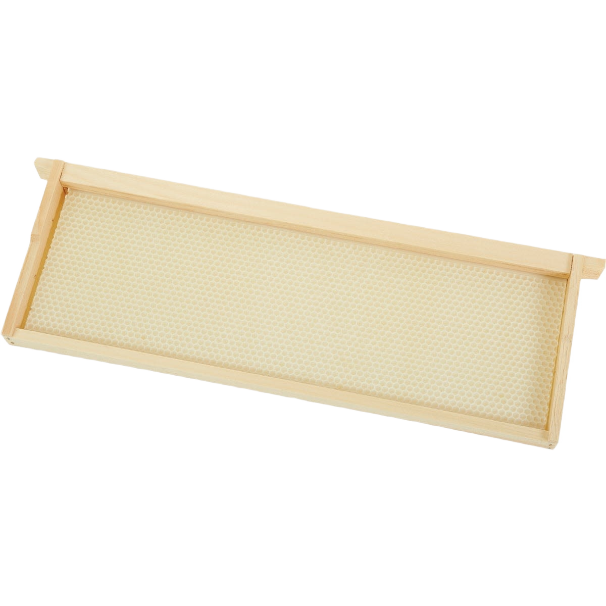 Medium wooden beehive frame with foundation sheet for beekeeping and honey harvesting equipment