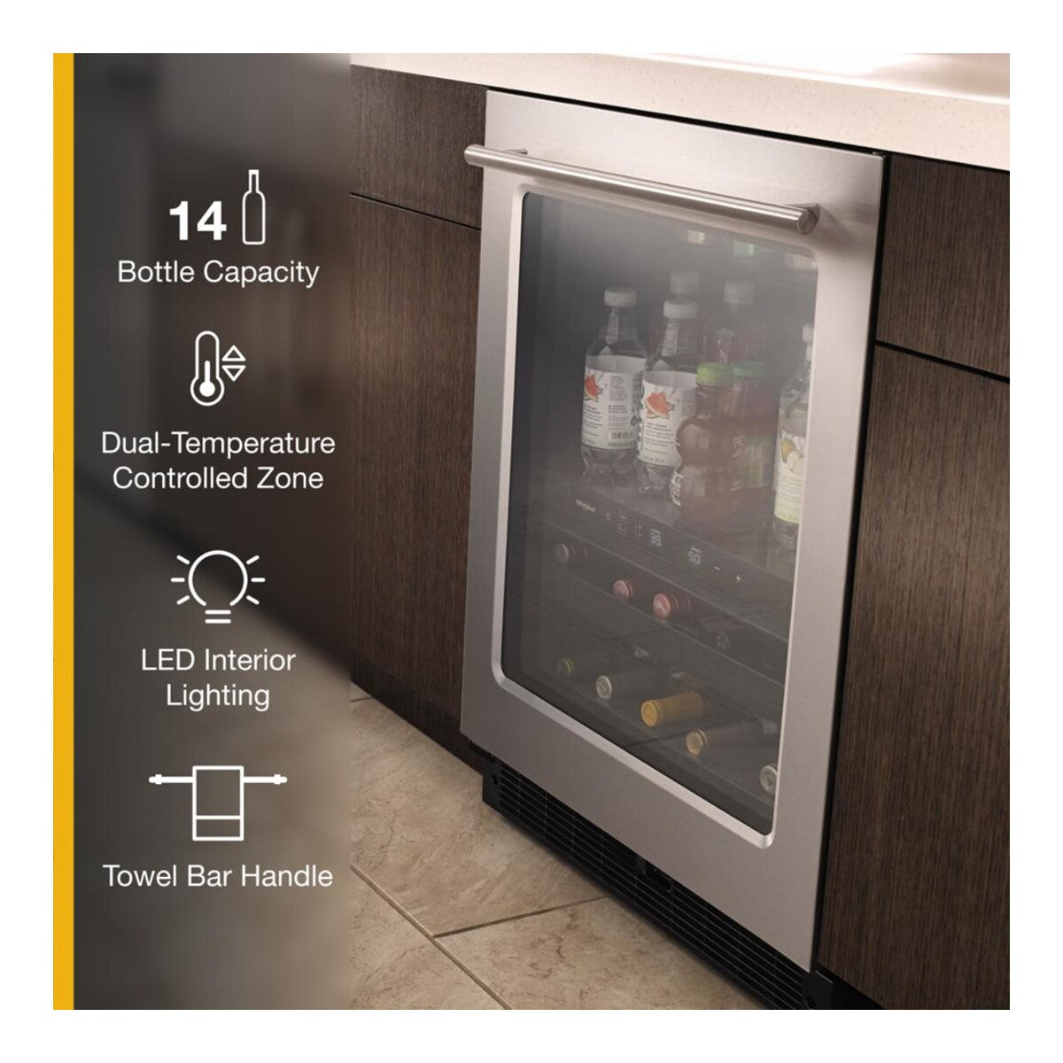 24-inch Wide Undercounter Beverage Center with Towel Bar Handle- 5.2 cu. ft.