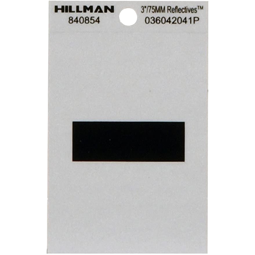 Hillman 3 in. Black & Silver Reflective Mylar Sticker Wide Style Hyphen (-)