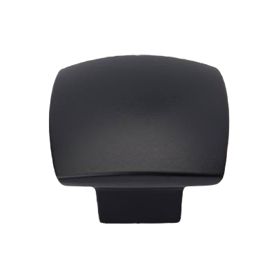 Matte black cabinet knob with a modern square shape for furniture hardware in home improvement and DIY projects under $50