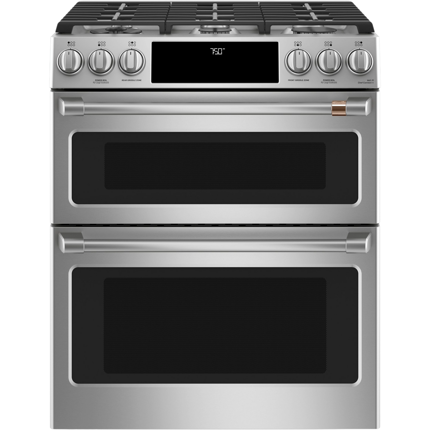 CAFÉ™ 30" Smart Slide-In, Front-Control, Gas Double-Oven Range with Convection