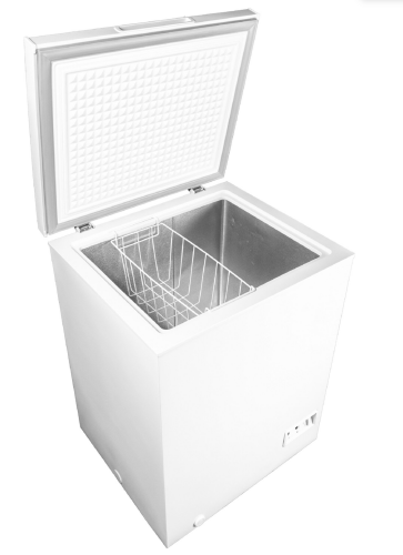5 Cuft Chest Freezer, 1 Basket, Up Front Temp Control, 5 Yr Warranty