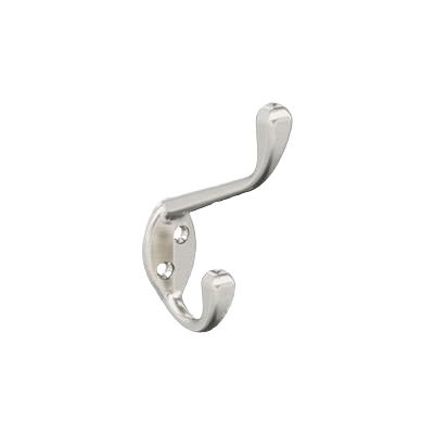 Two-prong satin nickel wall hook for closet organization and home improvement storage under $50