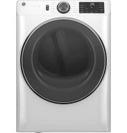 Front load gas dryer in white with digital display and control dial from Dryers and Washers & Dryers collections