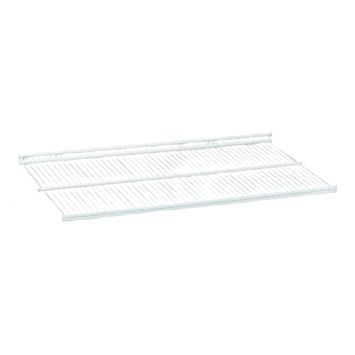 White ventilated closet shelf with slim front profile for storage and organization under $50 collections