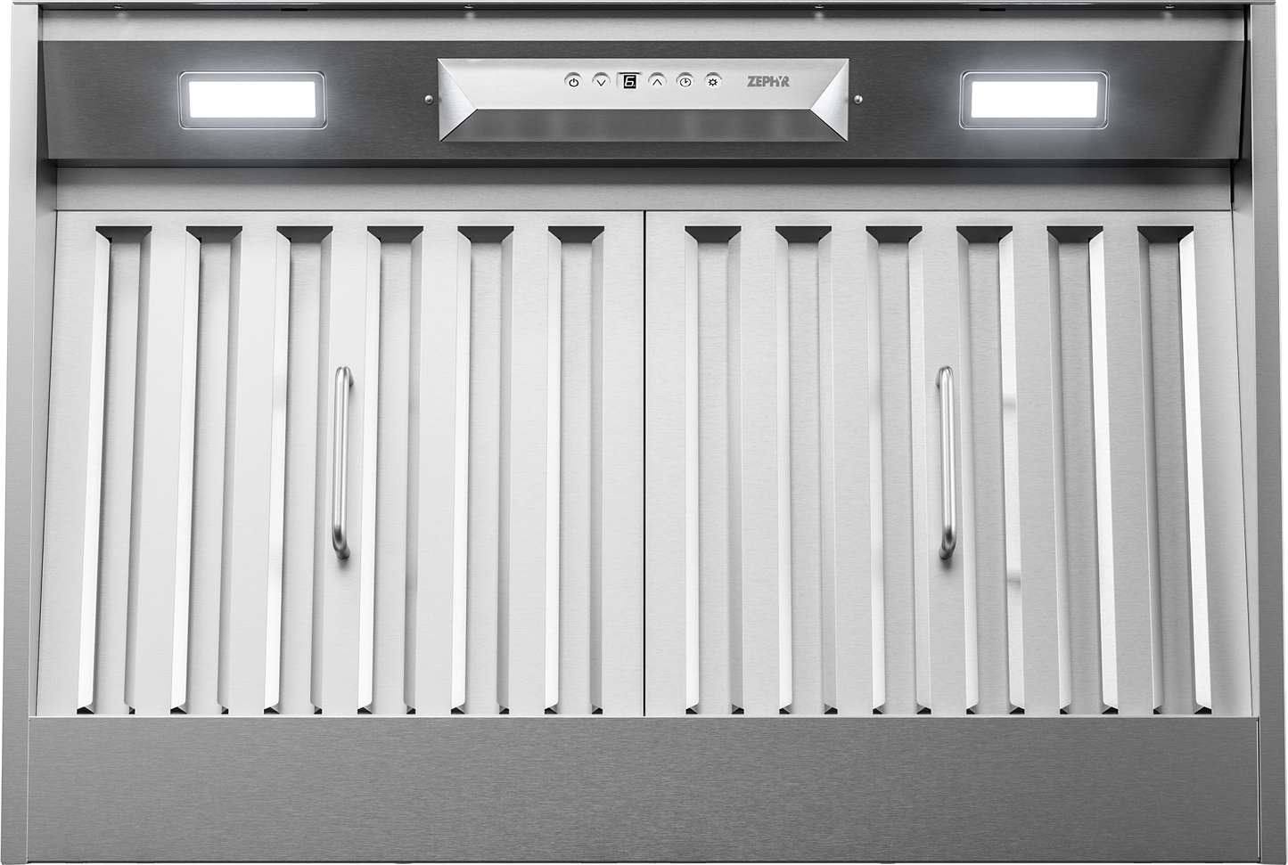 Stainless steel range hood insert with dual LED lights and wireless remote control in kitchen and appliances at Hartville Hardware