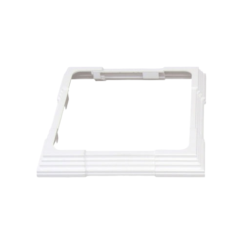 White plastic post skirt designed to fit 4 to 6.5-inch posts for home improvement projects