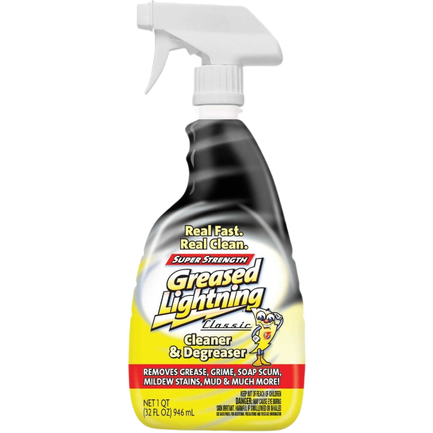 Spray bottle of Greased Lightning cleaner and degreaser in yellow and black for cleaning supplies under $50 collections