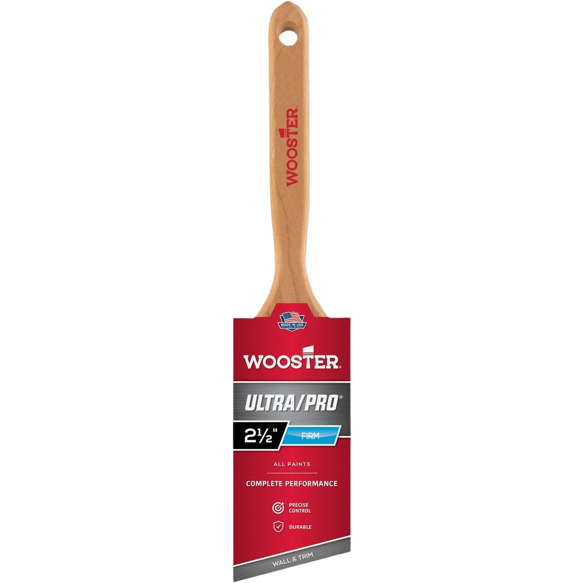 2½ inch angled sash paint brush with wooden handle for precise wall and trim painting in home improvement tasks