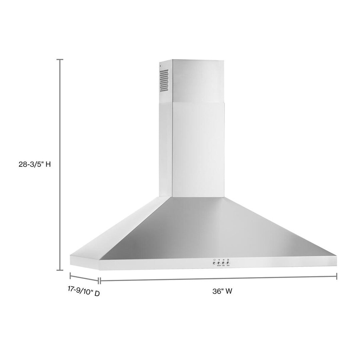 ENERGY STAR® Certified 36" Chimney Wall Mount Range Hood