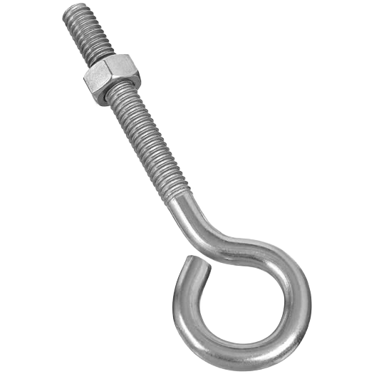 Stainless steel eye bolt with threaded shaft and hex nut for hardware, fasteners, and woodworking applications under $50 collections