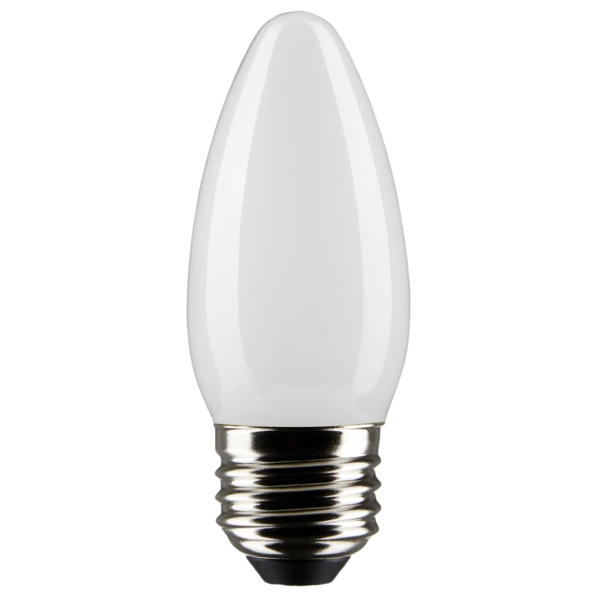 Frosted B11 LED light bulb with medium base in warm white, ideal for home improvement and lighting collections under $50