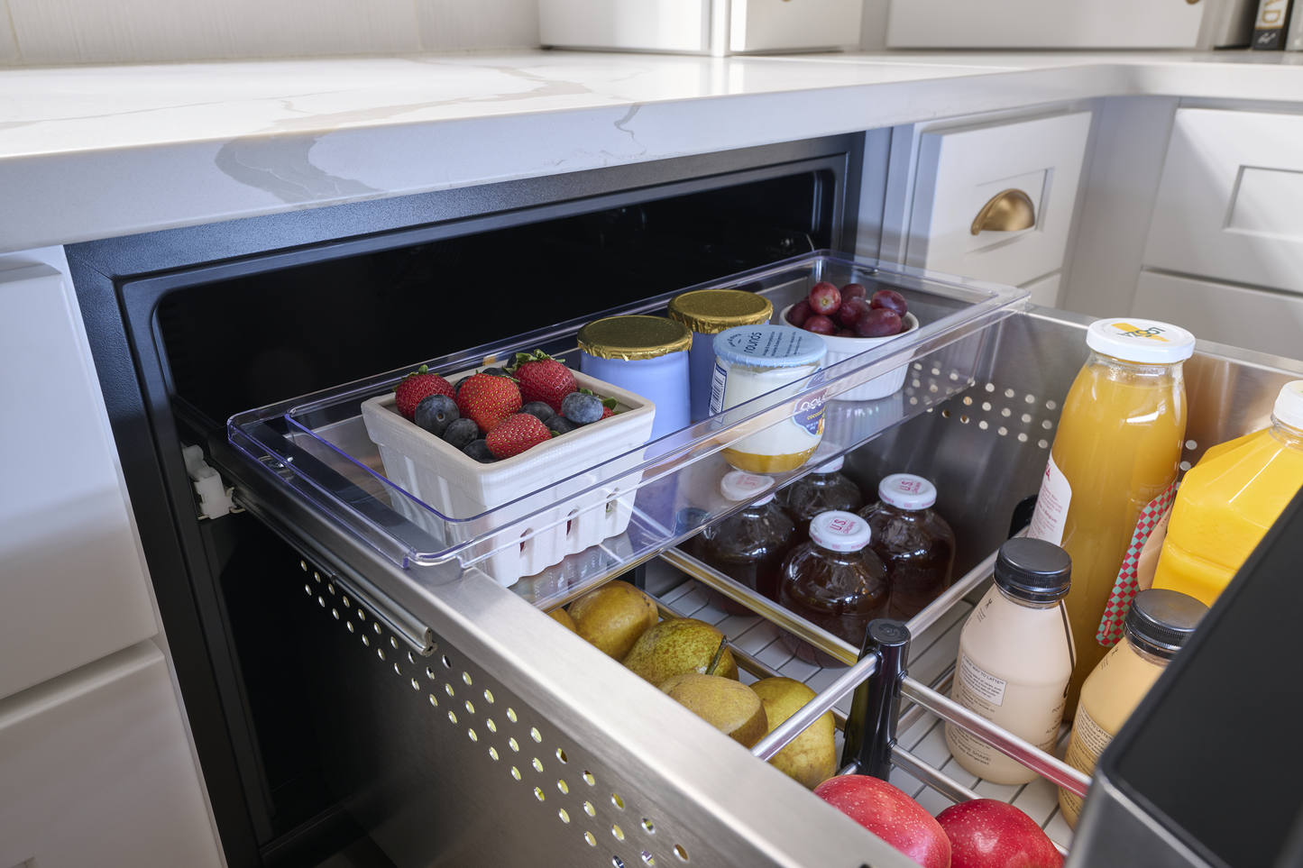 Refrigerator drawers, 24" panel ready, 2 zones