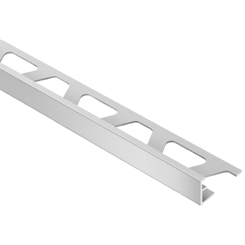 Satin aluminum L channel edging for tile flooring, ideal for floor protection in home improvement and under $50 collections
