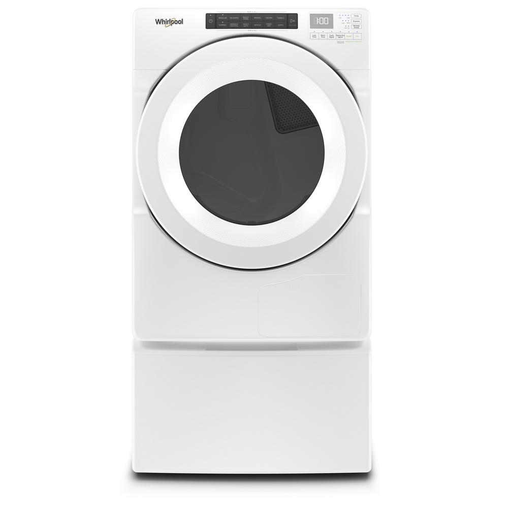 White front load heat pump dryer with intuitive touch controls and advanced moisture sensing from Dryers collection