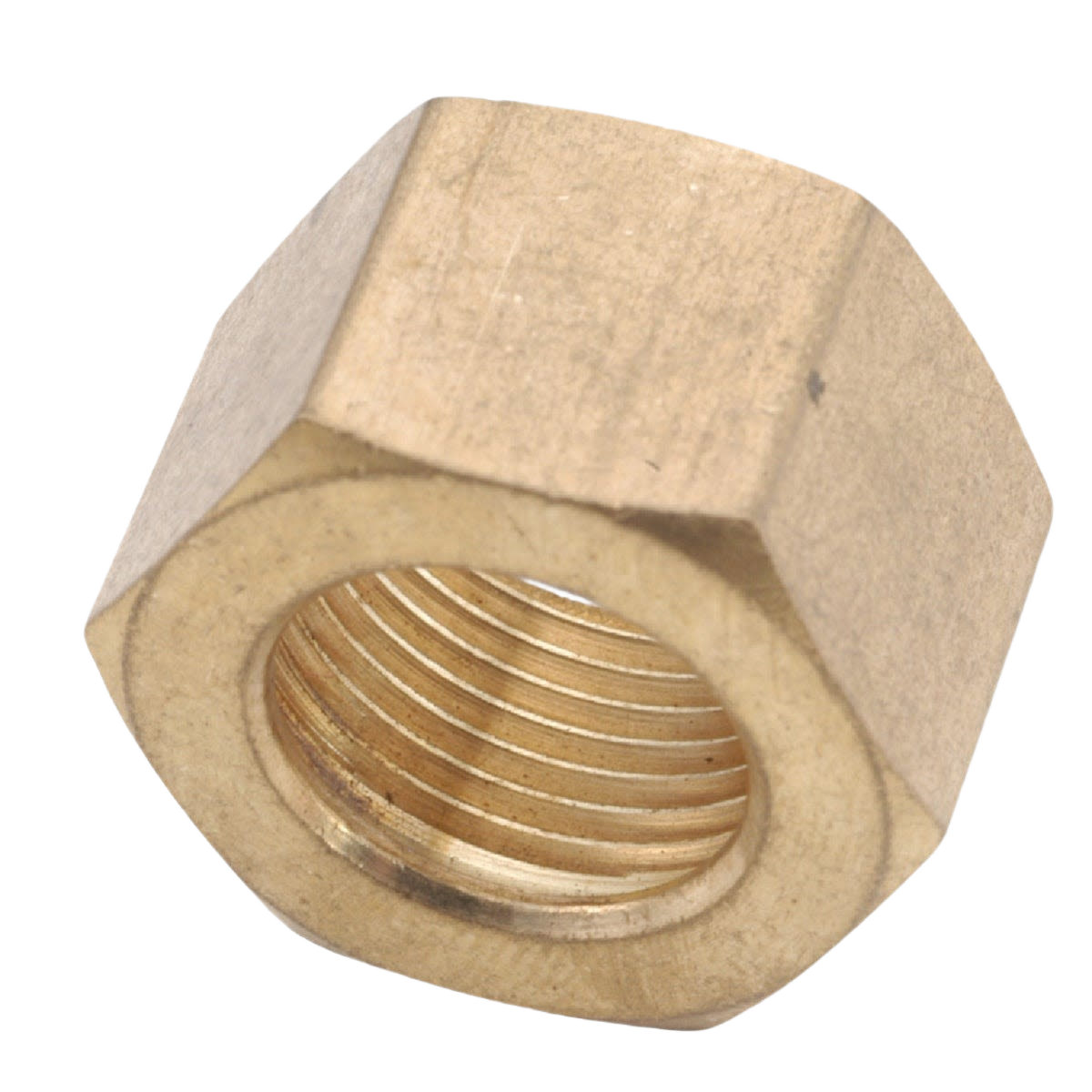 Brass compression nut for 1/8-inch tubing, used in plumbing and pipes & fittings for home improvement projects