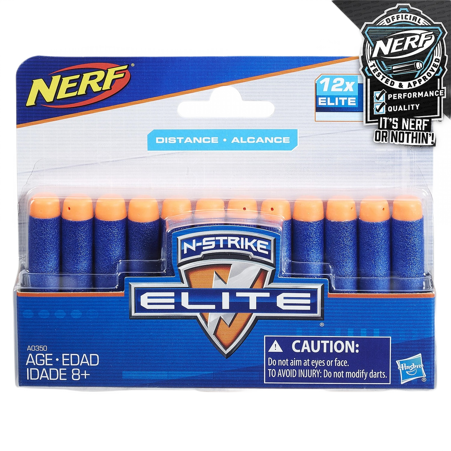 Pack of 12 blue foam darts with orange tips for outdoor games and toys suitable for ages 8 and up under $50