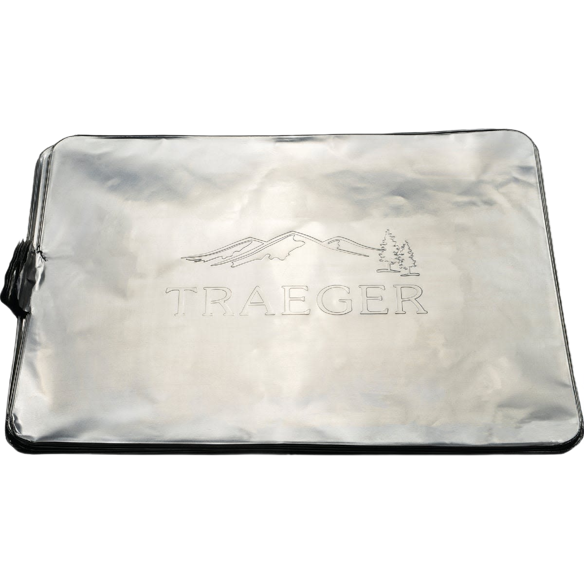 Set of five aluminum drip tray liners with embossed Traeger logo for grilling accessories and outdoor living collections under $50
