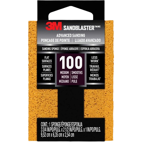 3M Sandblaster 100-grit sanding sponge for smooth flat surface sanding in Sand Paper and Home Improvement collections