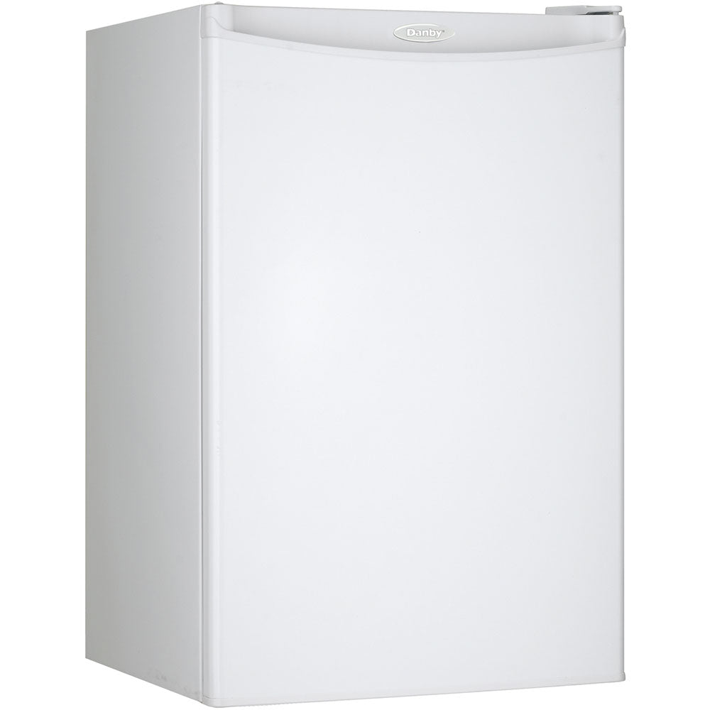 Compact white upright freezer with manual defrost and mechanical thermostat in freezers and kitchen appliances collection