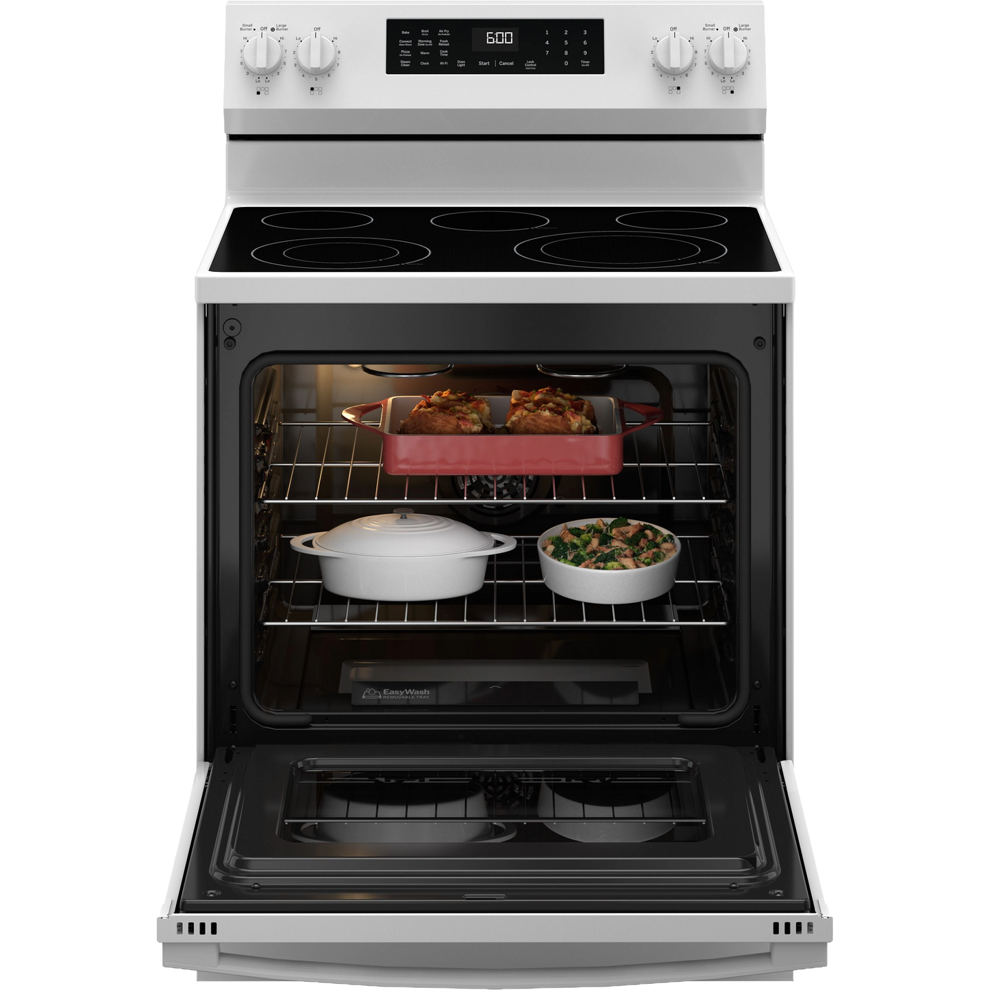 GE® ENERGY STAR® 30" Free-Standing Electric Convection Range with No Preheat Air Fry and EasyWash™ Oven Tray