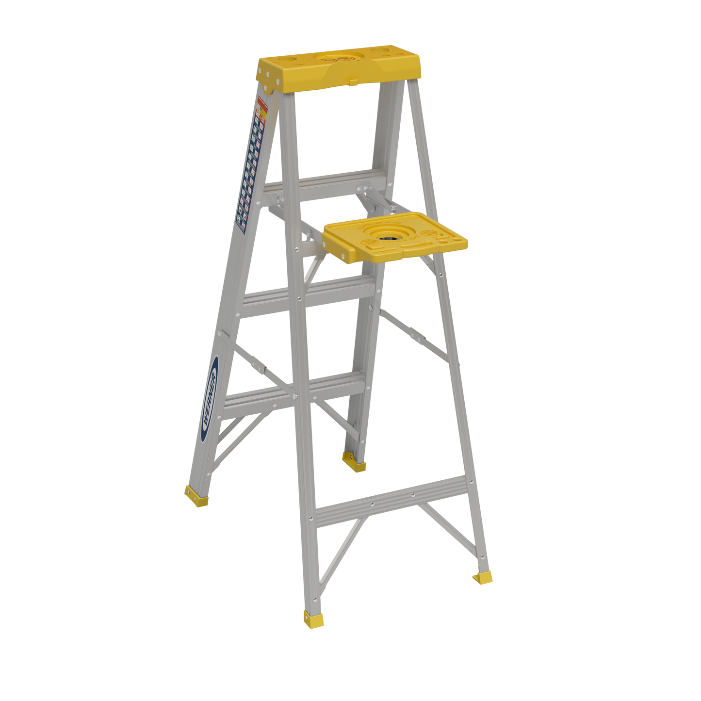 Werner Aluminum Step Ladder with 250 lb. Load Capacity, 4 ft.