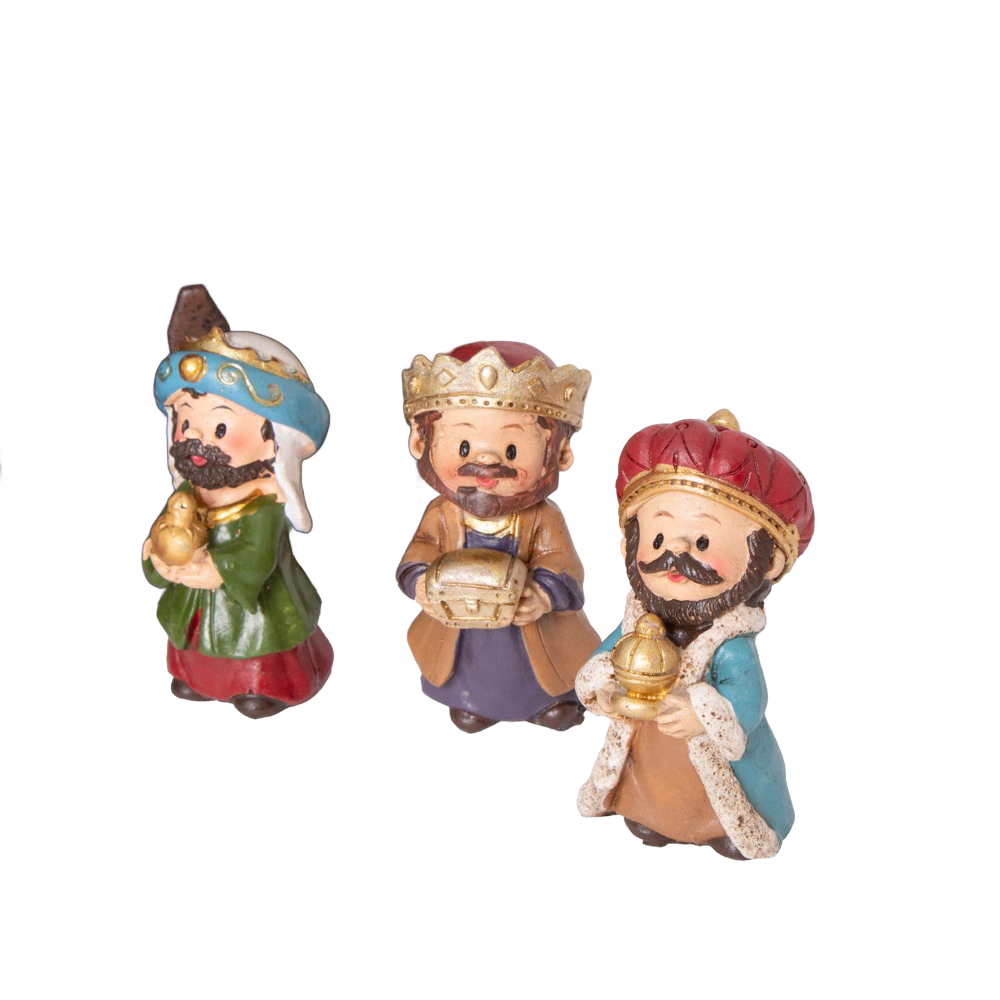 Colorful three wise men figurines with gifts for Christmas and Nativity Scenes under $100 collections