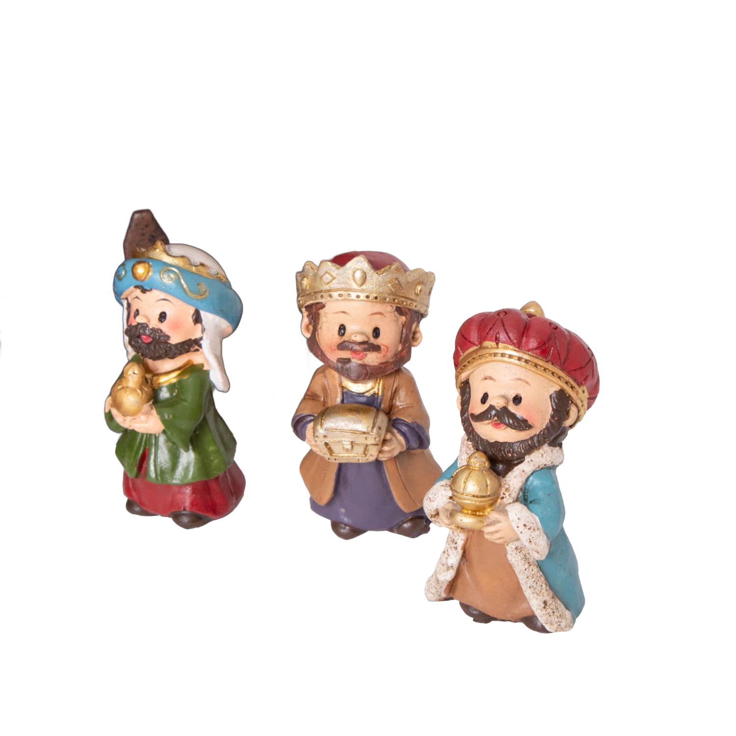 Colorful three wise men figurines with gifts for Christmas and Nativity Scenes under $100 collections