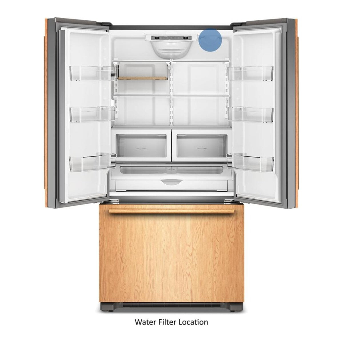 22 Cu. Ft. 36-Inch Panel-Ready Counter-Depth French Door Refrigerator with Internal Water Dispenser
