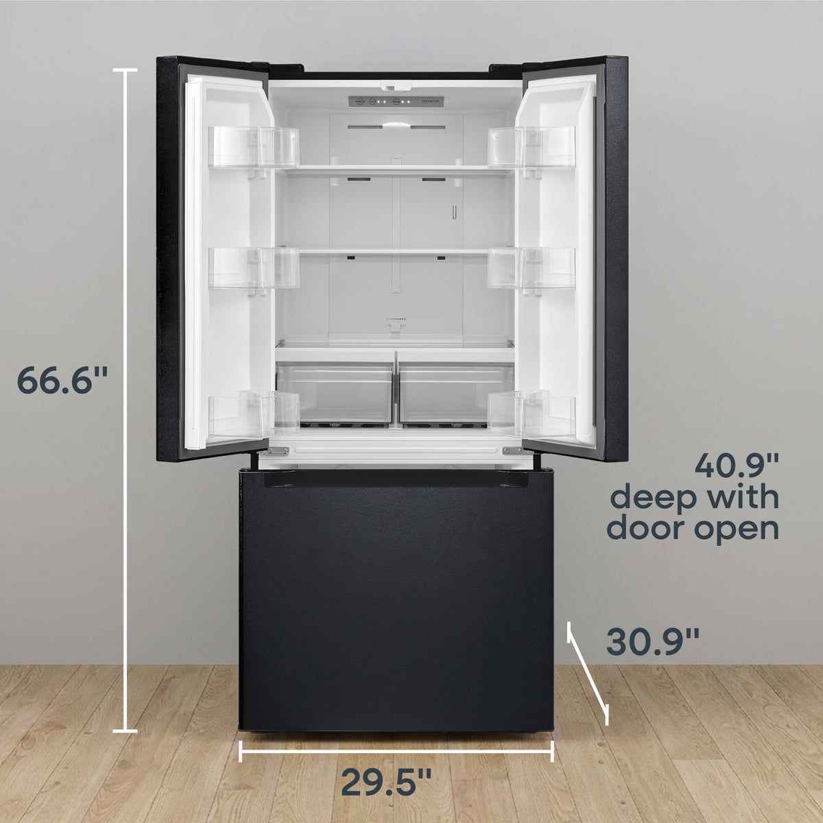 Element Electronics 18.4 cu. ft. French Door Refrigerator - Stainless Steel, ENERGY STAR (ERFD19CGCB)