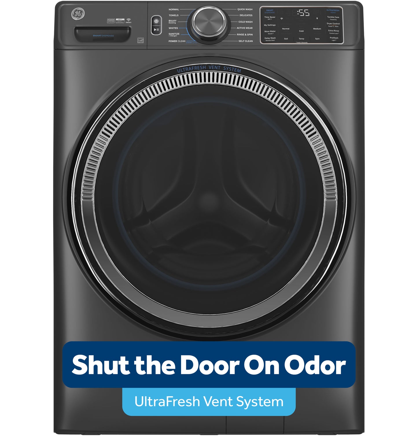 GE® ENERGY STAR® 5.0 cu. ft. Capacity Smart Front Load Steam Washer with SmartDispense™ UltraFresh Vent System with OdorBlock™ and Steam