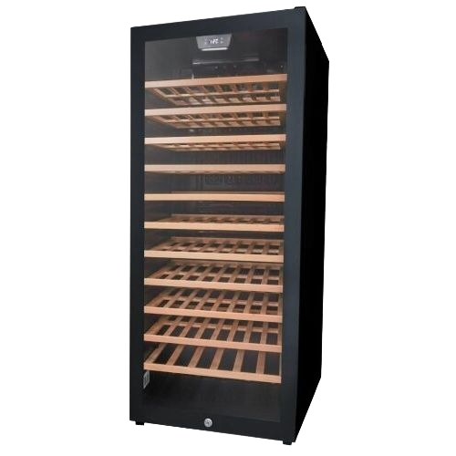 94 Bottle Wine Cooler,Side Mount Pocket Handle,Natural Beechwood Shelves