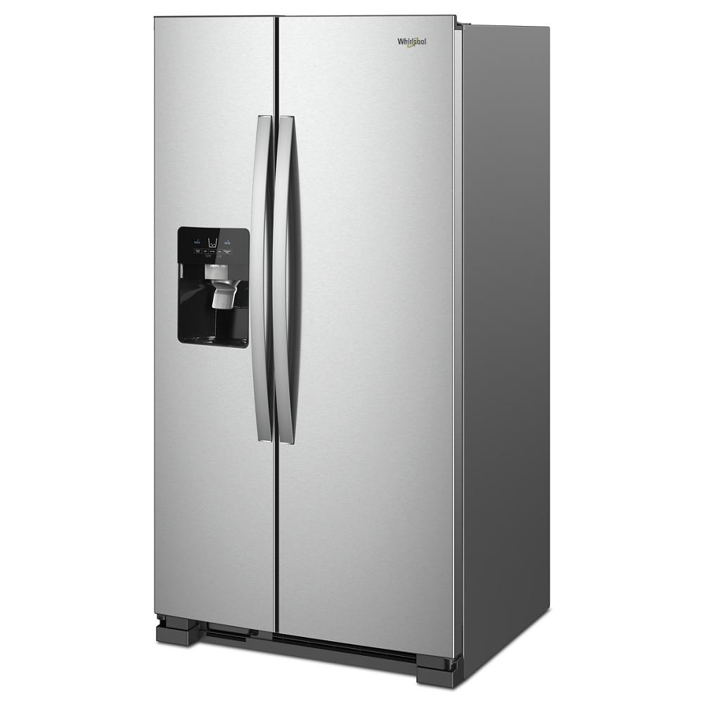 33-inch wide stainless steel side-by-side refrigerator with built-in ice and water dispenser in appliances collection