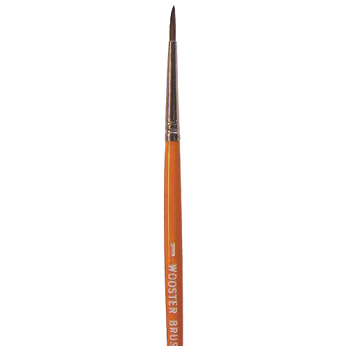 Fine-tipped round watercolor brush with soft camel hair bristles for precise painting in art and craft projects under $50