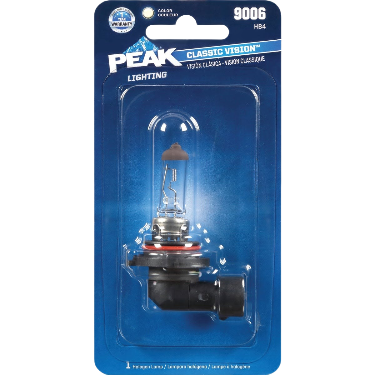 Halogen 9006 HB4 automotive bulb in blue packaging for vehicle lighting, featured in Under $50 and Automotive collections