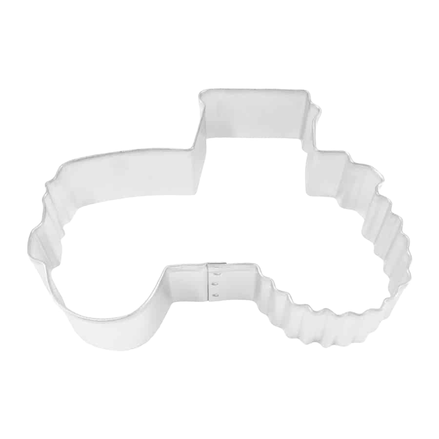 Tinplated steel tractor-shaped cookie cutter for creative baking in kitchenware and bakeware collections under $50